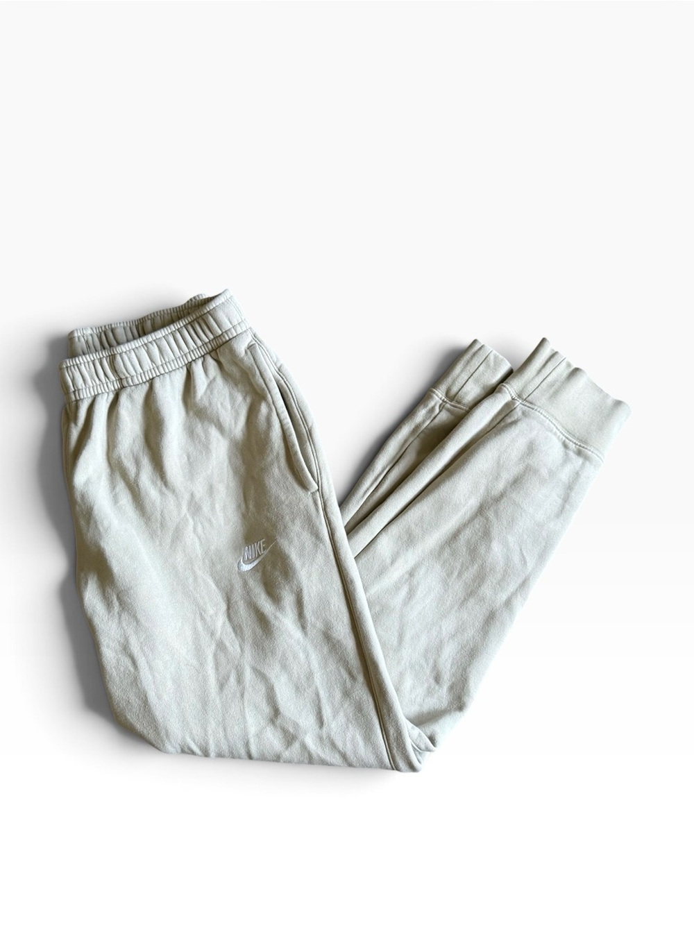 Nike Men's Sage Green & Off-White Fleece Joggers